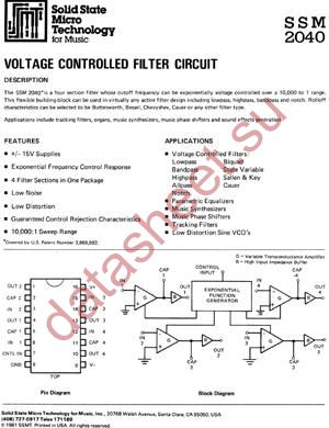 SSM2040 datasheet  