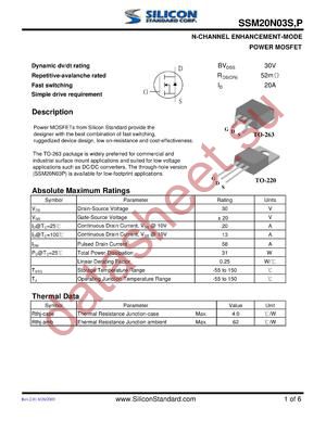 SSM20N03P datasheet  