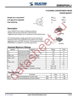 SSM20P02H datasheet  