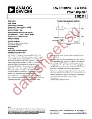 SSM2211CPZ-REEL1 datasheet  