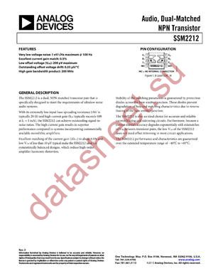 SSM2212 datasheet  