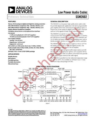 SSM2602 datasheet  