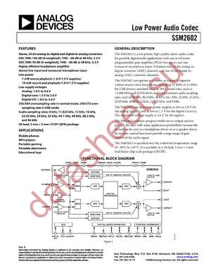 SSM2602CPZ-R2 datasheet  