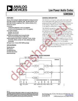 SSM2604 datasheet  