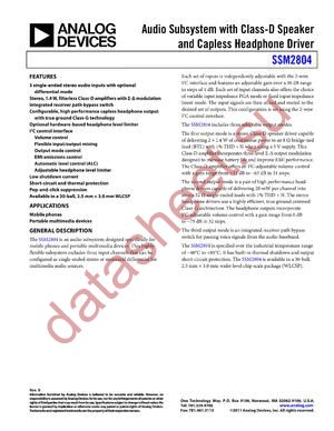 SSM2804 datasheet  