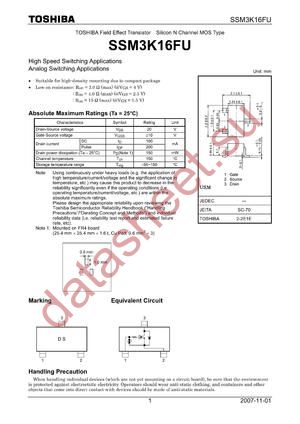 SSM3K16FU_07 datasheet  