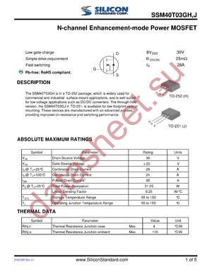 SSM40T03GH datasheet  