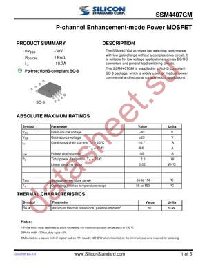 SSM4407GM datasheet  