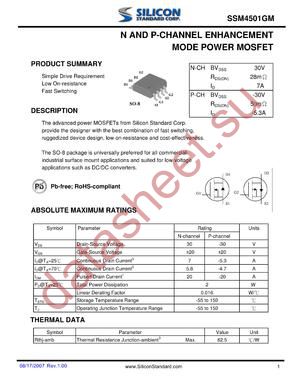 SSM4501GM datasheet  