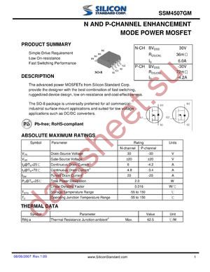 SSM4507GM datasheet  