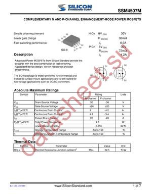 SSM4507M datasheet  