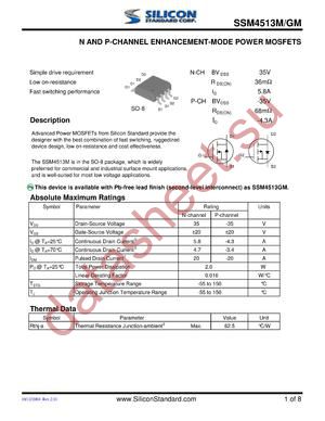 SSM4513GM datasheet  