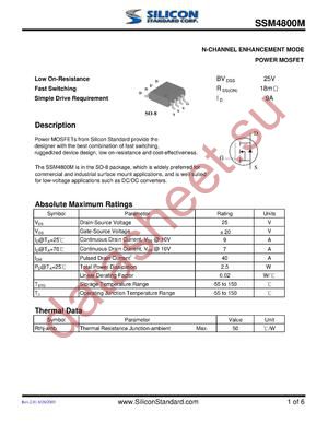 SSM4800M datasheet  