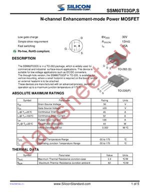 SSM60T03GP datasheet  