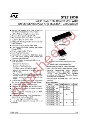 ST92195C8T1 datasheet  