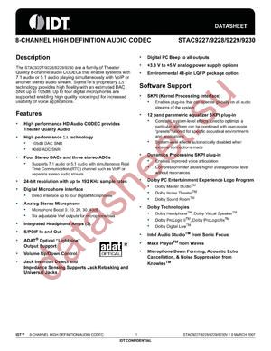 STAC9228D3TAEYYX datasheet  