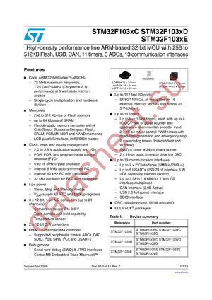 STM32F103RET7TR datasheet  