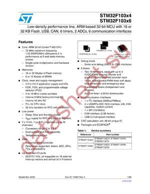 STM32F103T6U6AXXX datasheet  