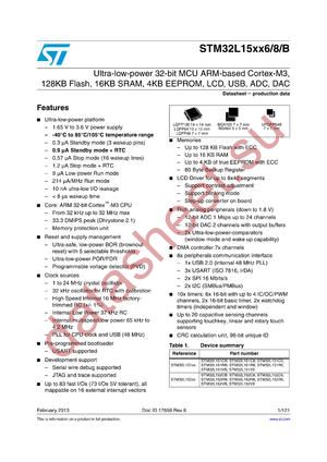 STM32L152RBT6DTR datasheet  