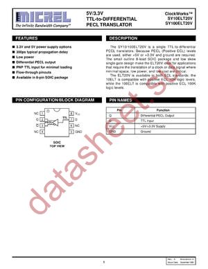 SY10-100ELT20V datasheet  