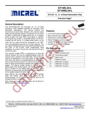 SY100EL34ZGTR datasheet  