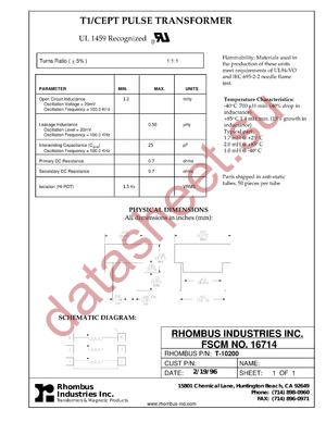 T-11052 datasheet  