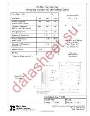 T-1114 datasheet  