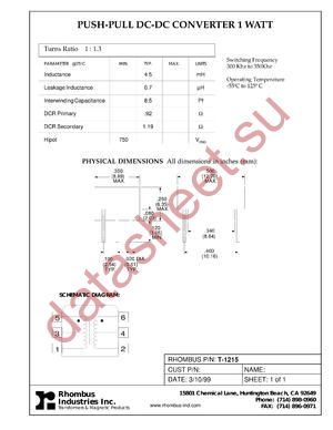 T-1215 datasheet  