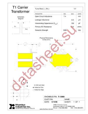 T-13900 datasheet  