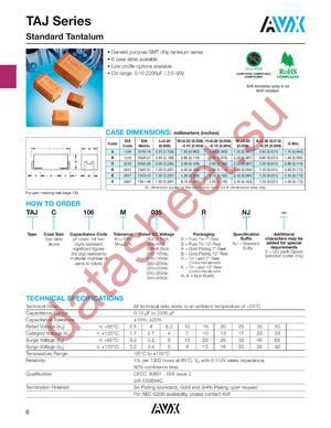 TAJC106K035HNJV datasheet  