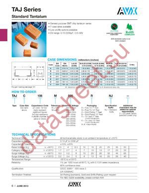 TAJC106M004HNJ datasheet  