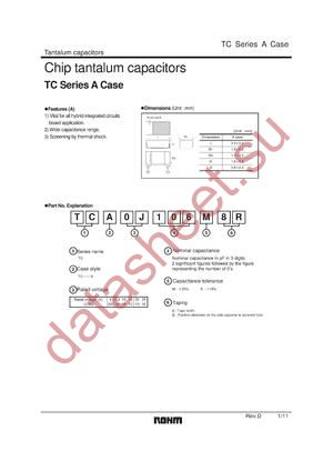 TCA0G225K8R datasheet  
