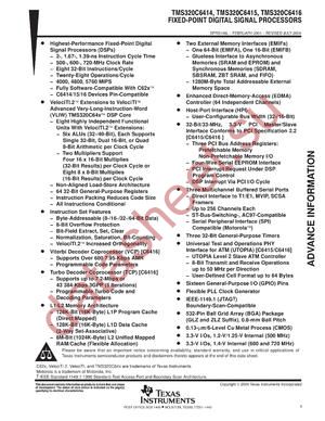 TMP320C6416EGLZA300 datasheet  