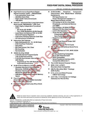 TMP320C6416GFNA100 datasheet  