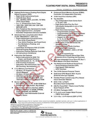 TMP320C6713GDPA200 datasheet  