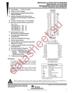 TMS27C010A-10 datasheet  