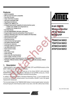 TS80C54X2XXX-LCB datasheet  