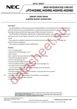 UPD44324082F5-E50-EQ2 datasheet  