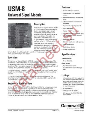 USM-8 datasheet  