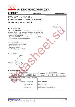 UTT50N05L-TN3-R datasheet  