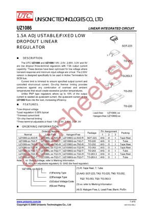 UZ1086L-XX-TQ2-R datasheet  