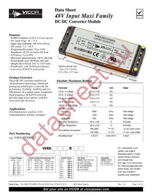 V48A38C500BF2 datasheet  