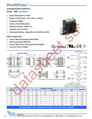 VDE1-25L-20 datasheet  