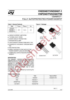 VND5N07FM datasheet  