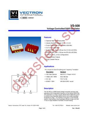 VS-500-KFF-GNN159.3750 datasheet  