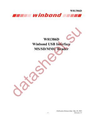 W81386D datasheet  