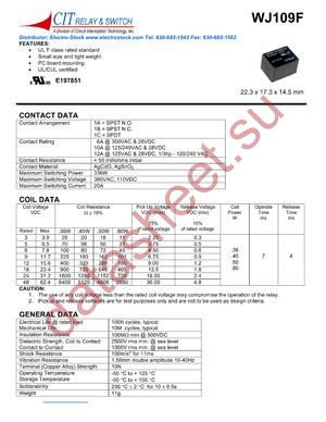 WJ109F1A1012VDC.36 datasheet  