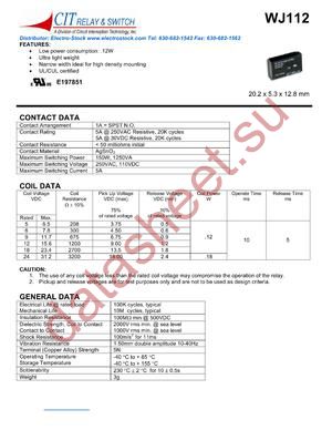 WJ112 datasheet  