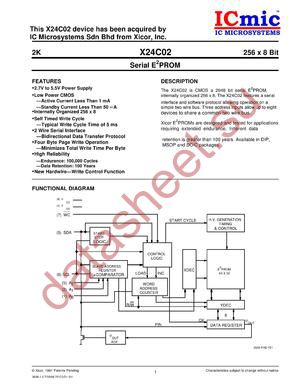 X24C02PG-2.7 datasheet  