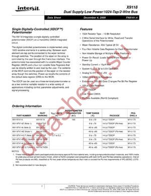 X9118_09 datasheet  